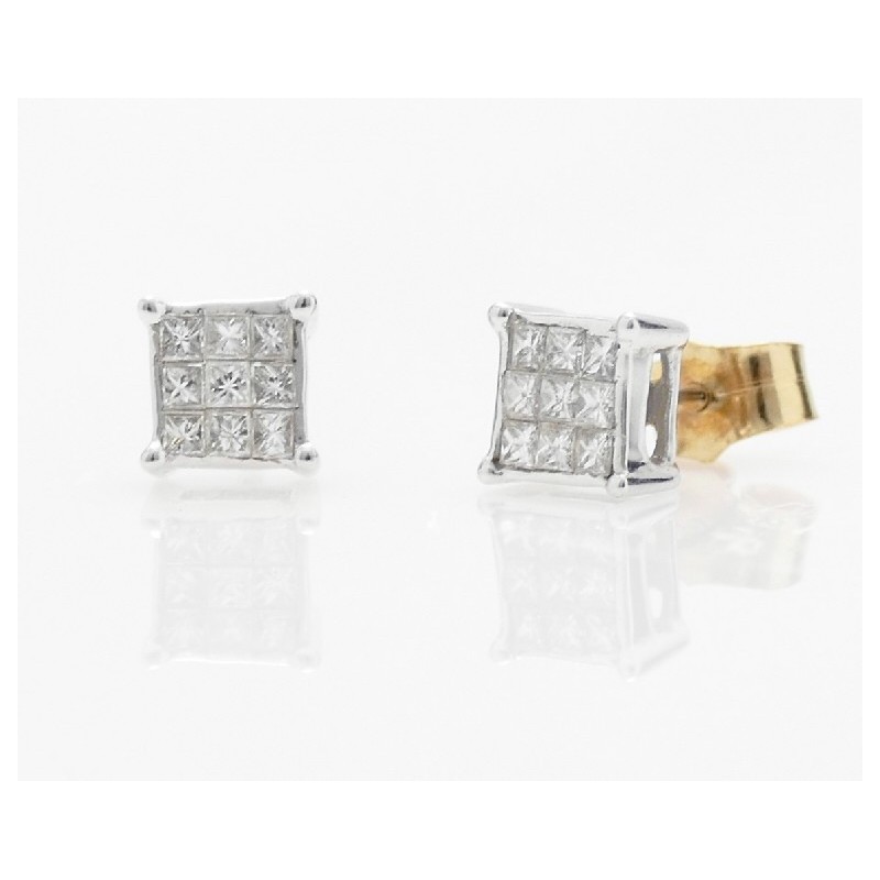 Pendientes diamantes cuadrados