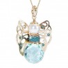 Collar ángel de cristal turquesa