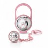 Chupetero plata personalizado oso rosa WX-EE63-6LT7
