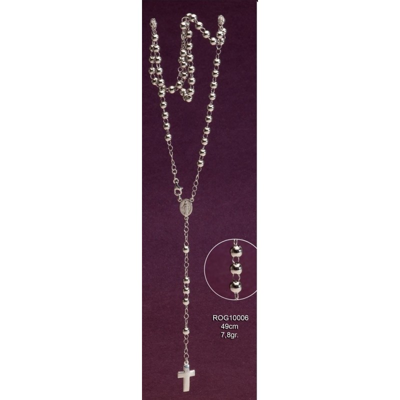 Rosario plata 49cms 7.8gr cierre