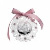 Medallon cuna virgen strass rosa
