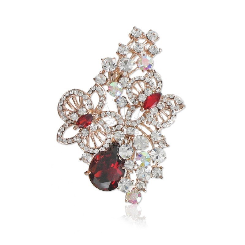 Broche mariposas y rubí