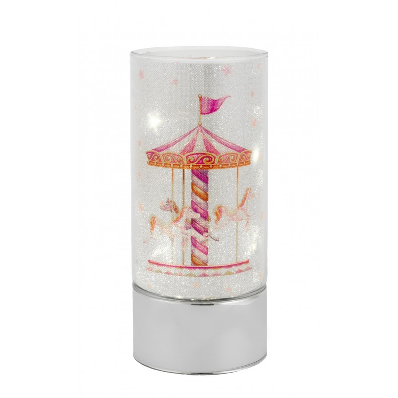 Luz nocturna lampara rosa 20cms