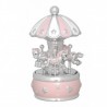 Carrousel musical caballos rosa 9x17