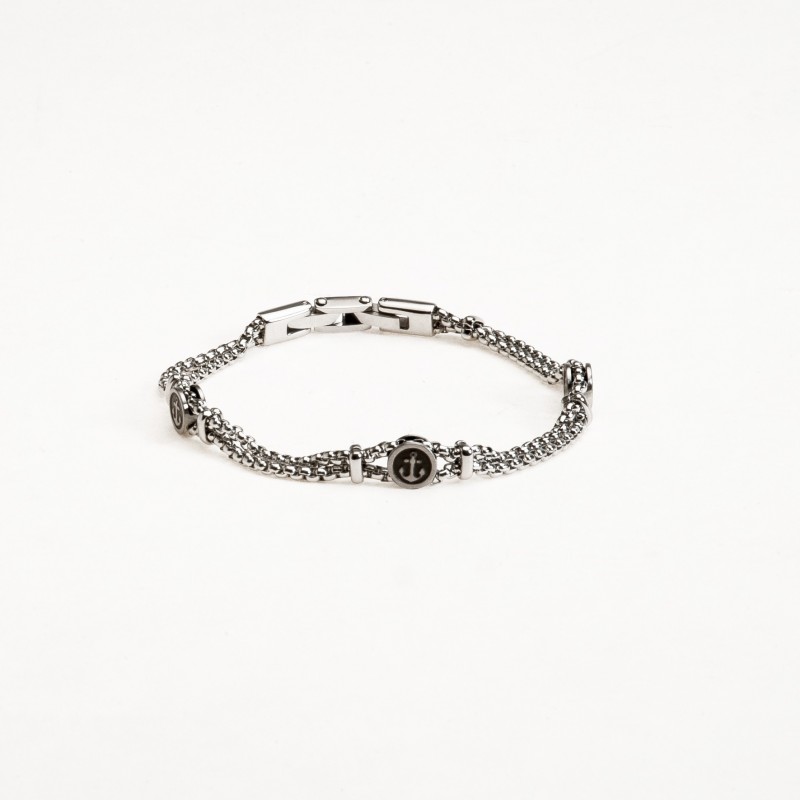 Pulsera caballero anclas cadenas