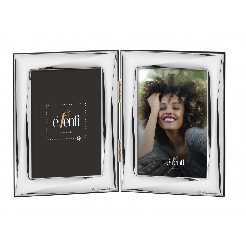 Marco fotos personalizado doble cloves 10x15 plata bilaminada