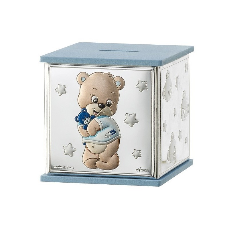 HUCHA OSO OSITO ROSA Personalizado en Plata Bilaminada Personalizado en Plata Bilaminada