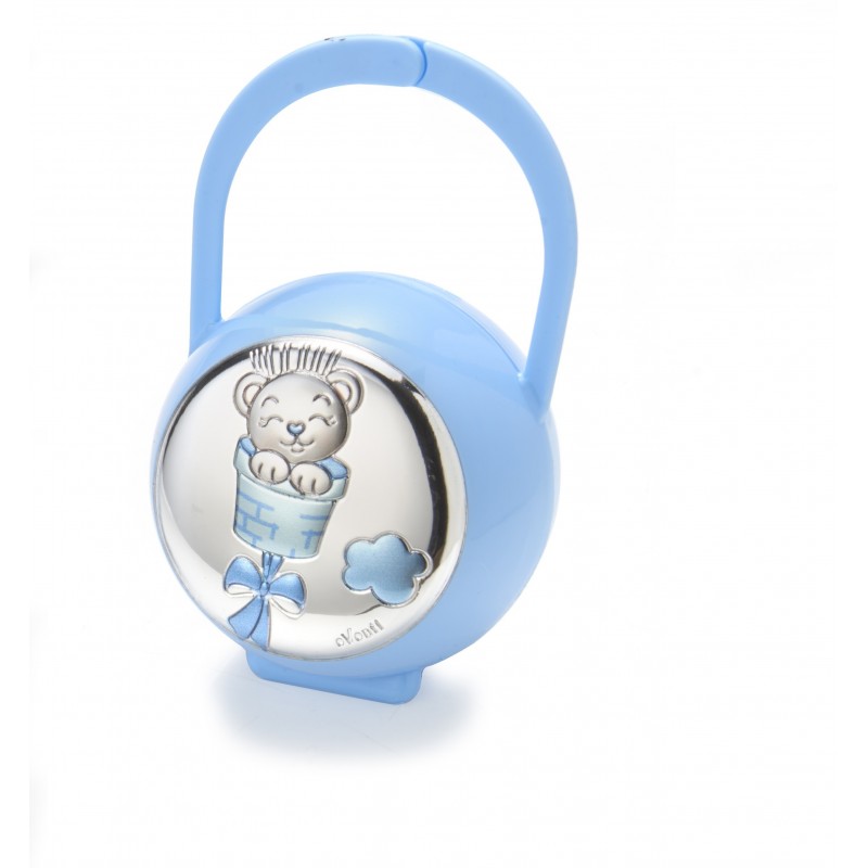 Porta chupetes oso globo rosa