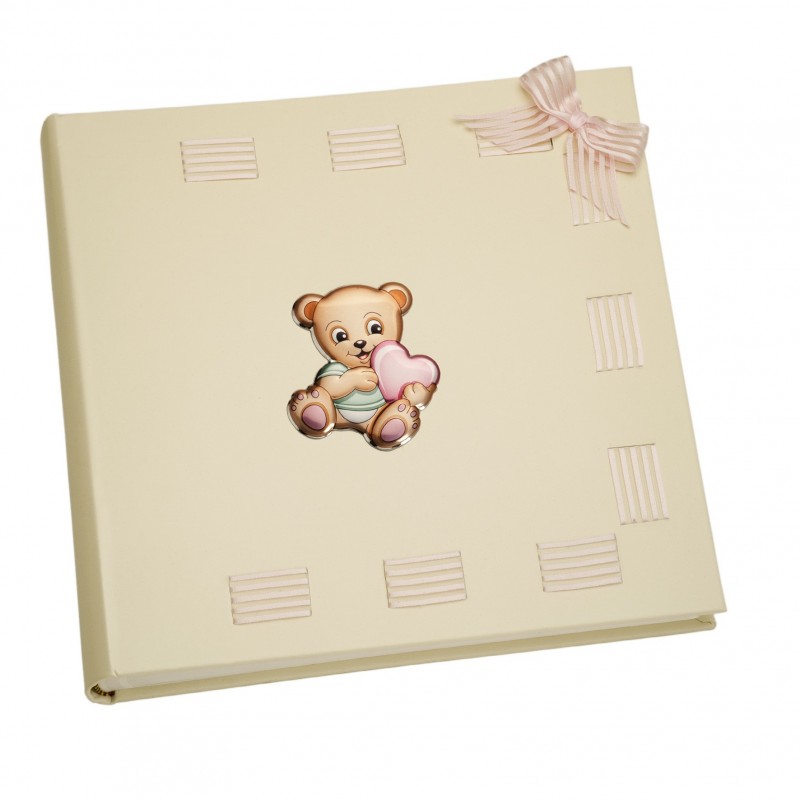 Album lazo rosa 30x30 oso corazon