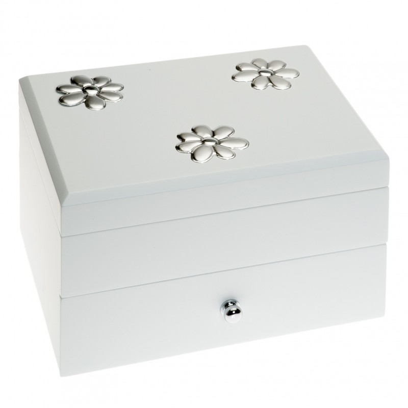 Joyero 20x15x12 adornos plata bilaminada