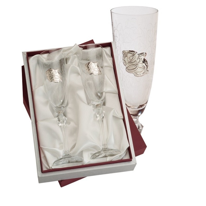 Estuche copas decoradas 50 aniversario personalizadas bodas oro