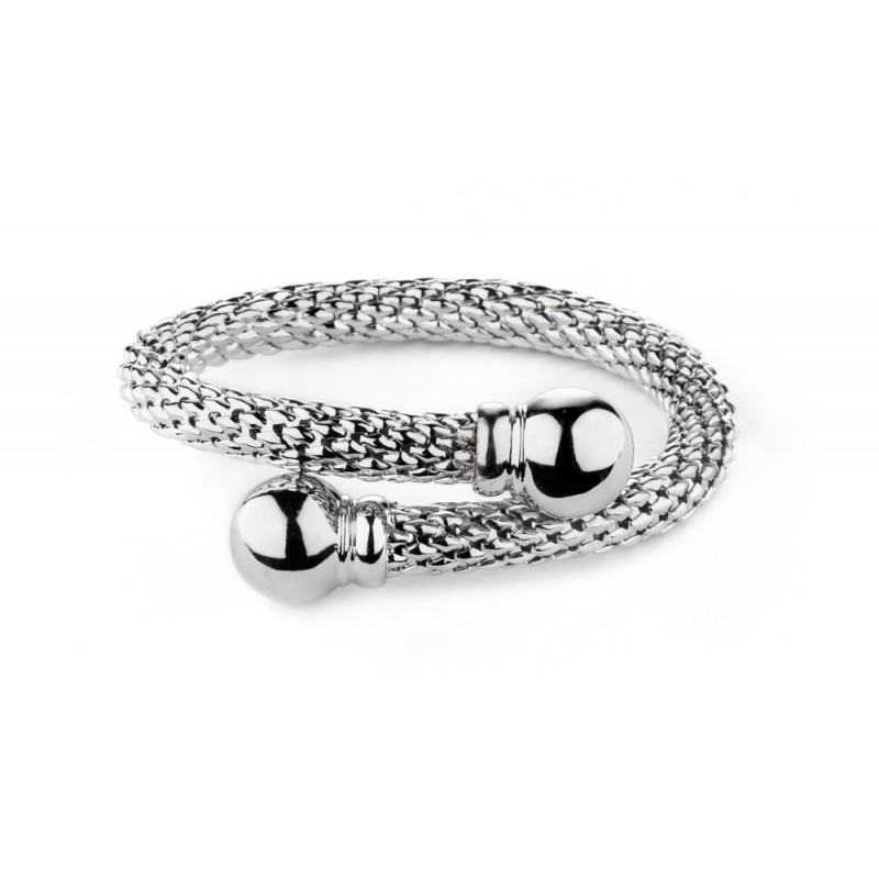 Pulsera rigida en bronce rodio