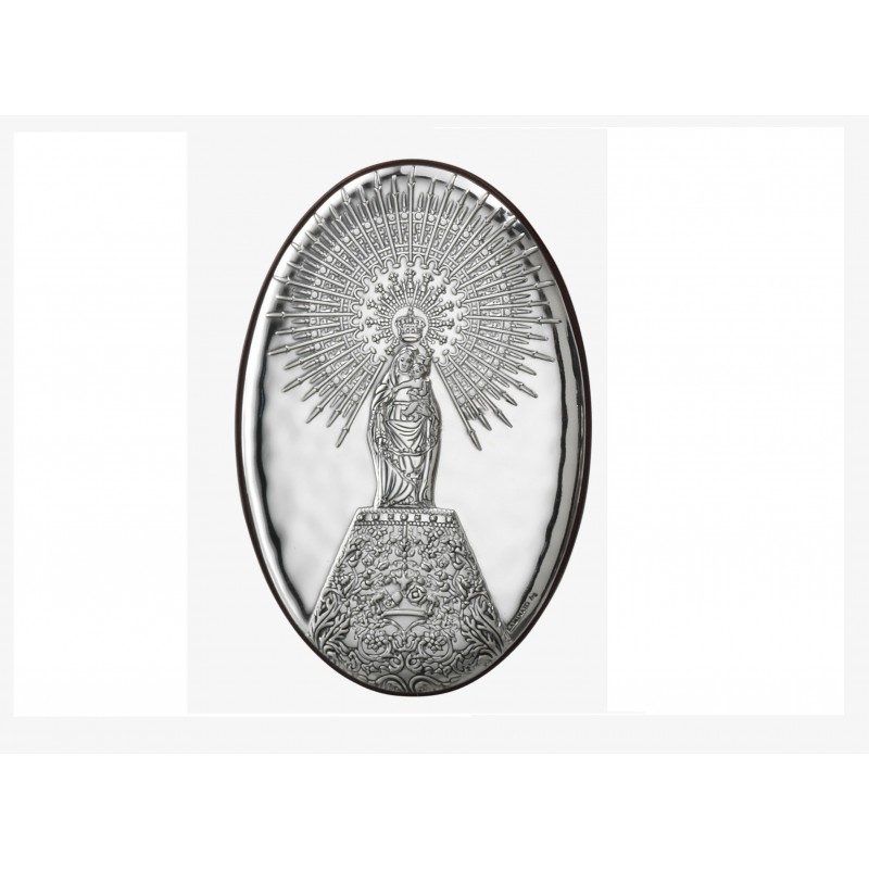 Icono oval virgen pilar 7x10 cms