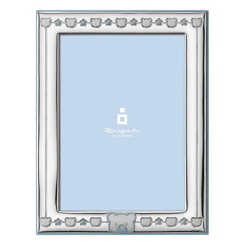 Marco fotos personalizado oso estrella 13x18 celeste