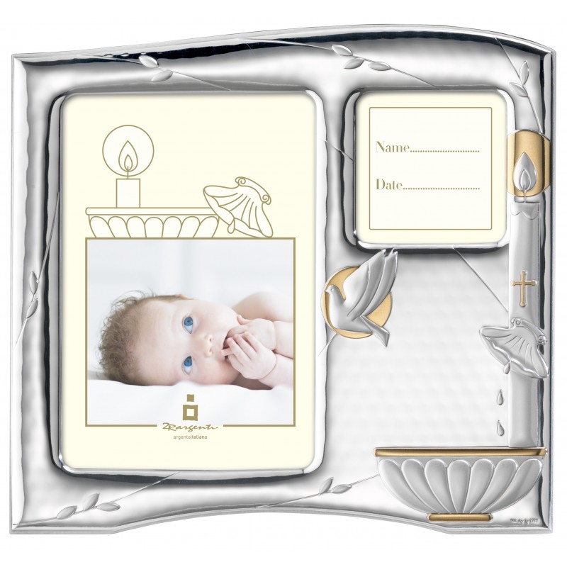 Marco fotos personalizado bautizo dos espacios 9x13