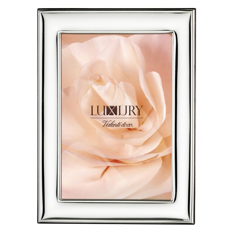 Marco fotos personalizado brillo liso 13x18 plata bilaminada