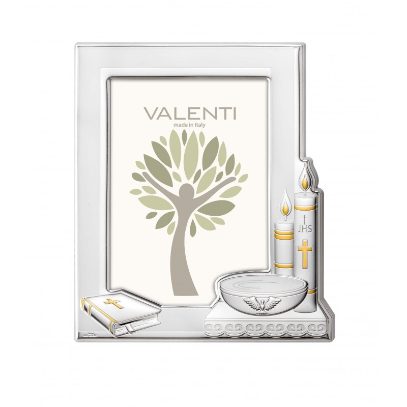 Marco fotos personalizado bautizo trasera blanca 9x13