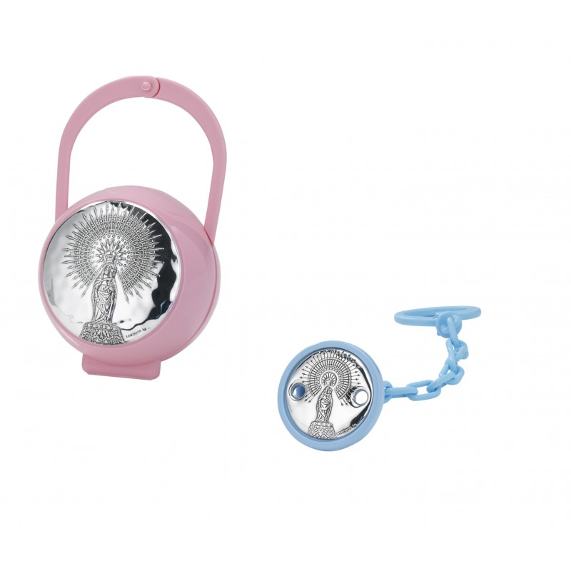 Set p.chupetes y pinza virgen pilar blanco