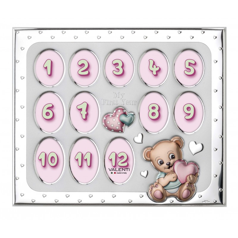 Marco fotos personalizado primer año rosa 31x25.5