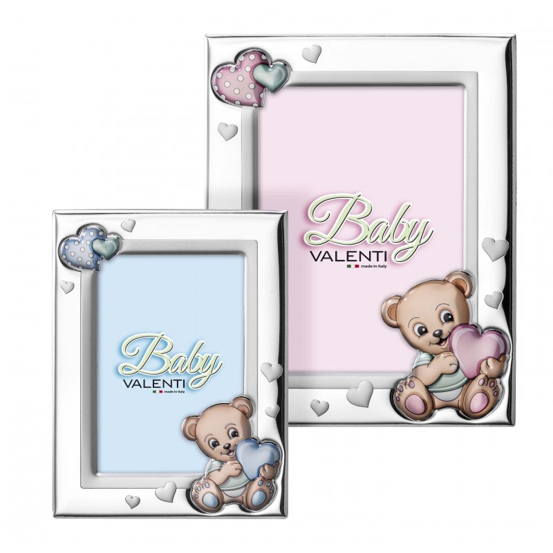 Marco fotos personalizado oso corazon rosa 9x13