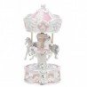 Carrousel caballos rosa 9x20cms ceramica