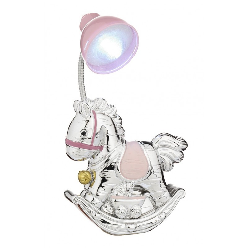 Lampara mini caballo rosa