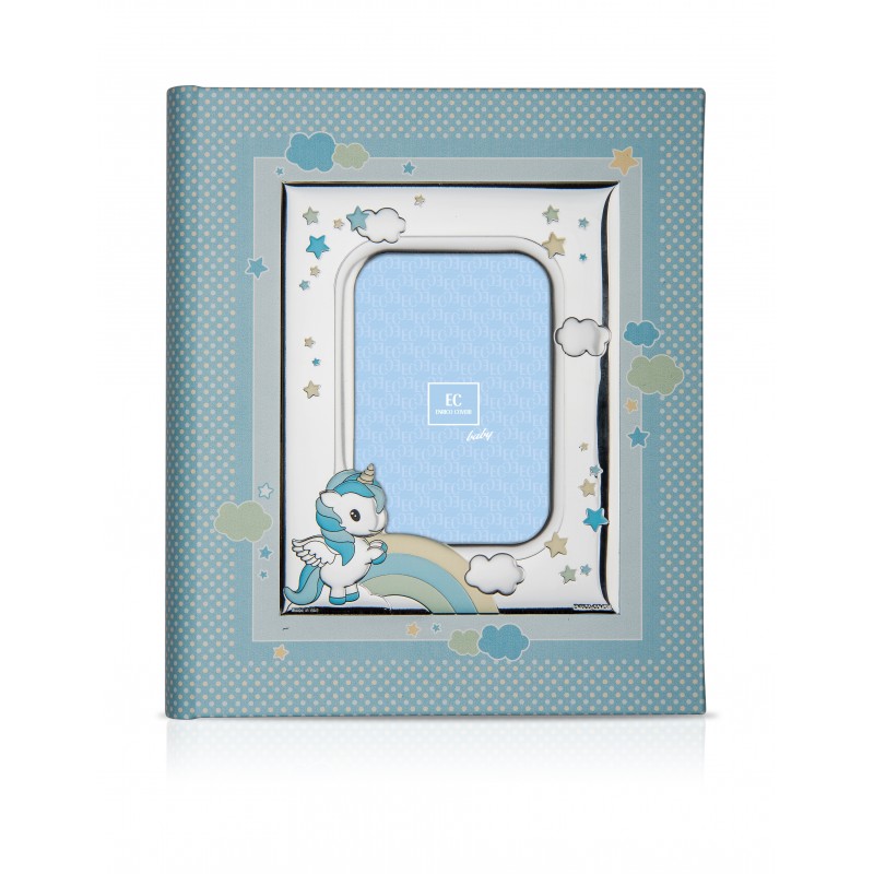 Album 20x25 unicornio p.fot ext. 13x18 celeste ec