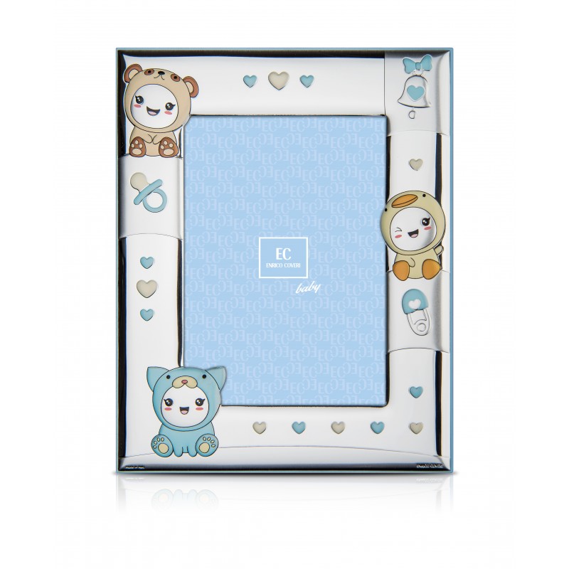 Marco fotos personalizado muñecos 9x13 celeste ec