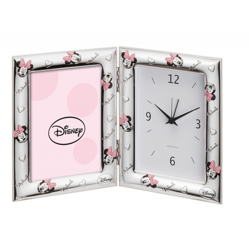 Marco fotos personalizadoreloj minnie mouse 9x13 rosa