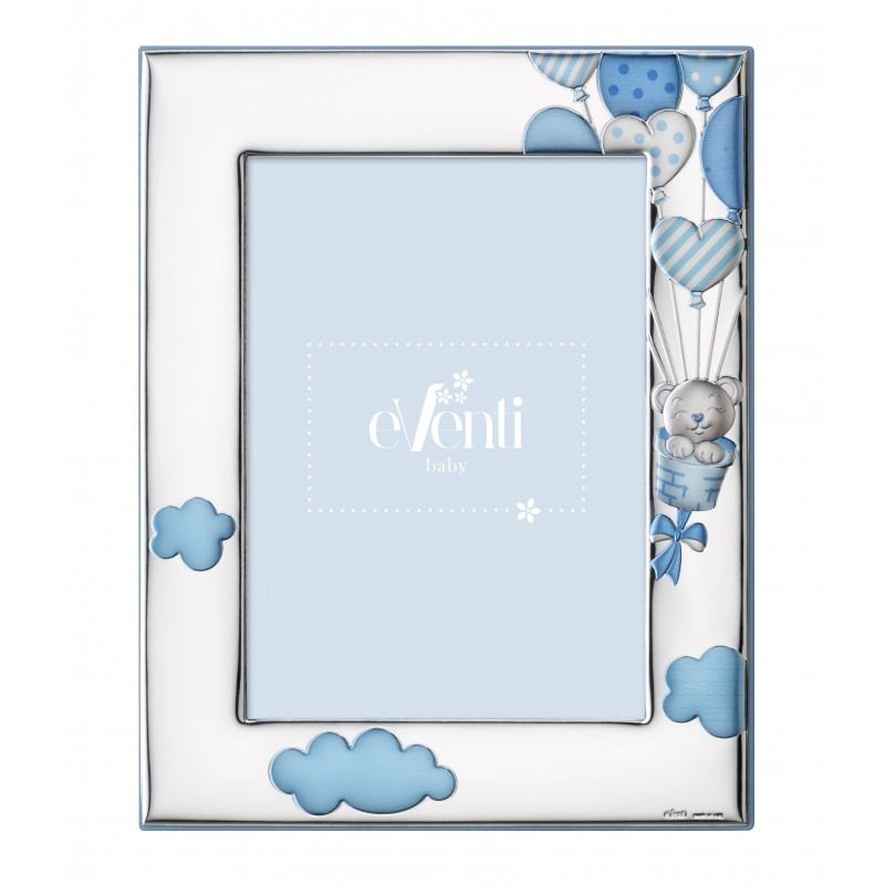 Marco fotos personalizado oso globo 13x18 celeste