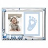 Marco fotos personalizado tren celeste huella 16x21cms