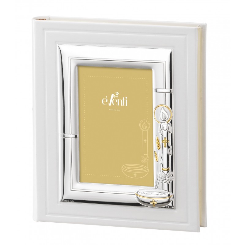 Album y marco fotos bautizo 20x25 personalizado vela plata bilaminada 925