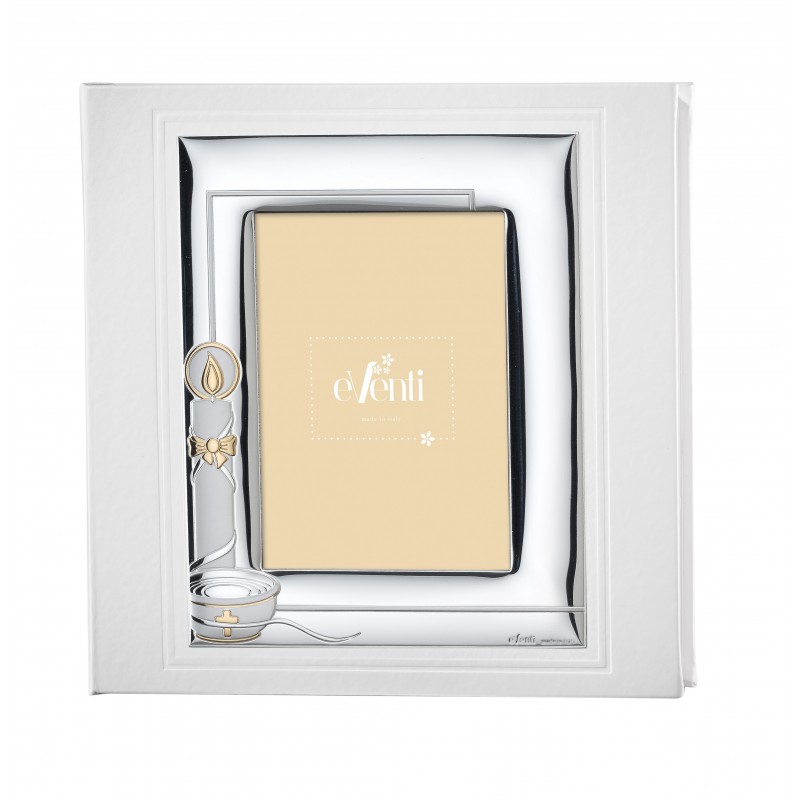 Album y marco fotos bautizo 30x30 personalizado caliz plata bilaminada 925