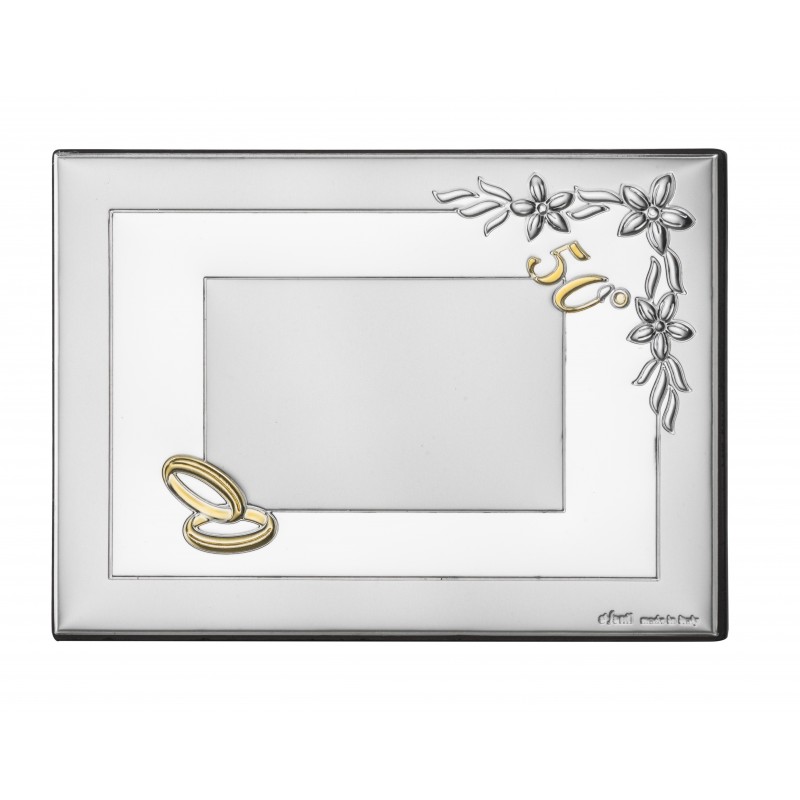 Placa flores 50º aniv 13x18 personalizada bodas de oro