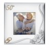 Marco fotos personalizado cuadrado 50 aniversario 18x18 bodas oro plata bilaminada