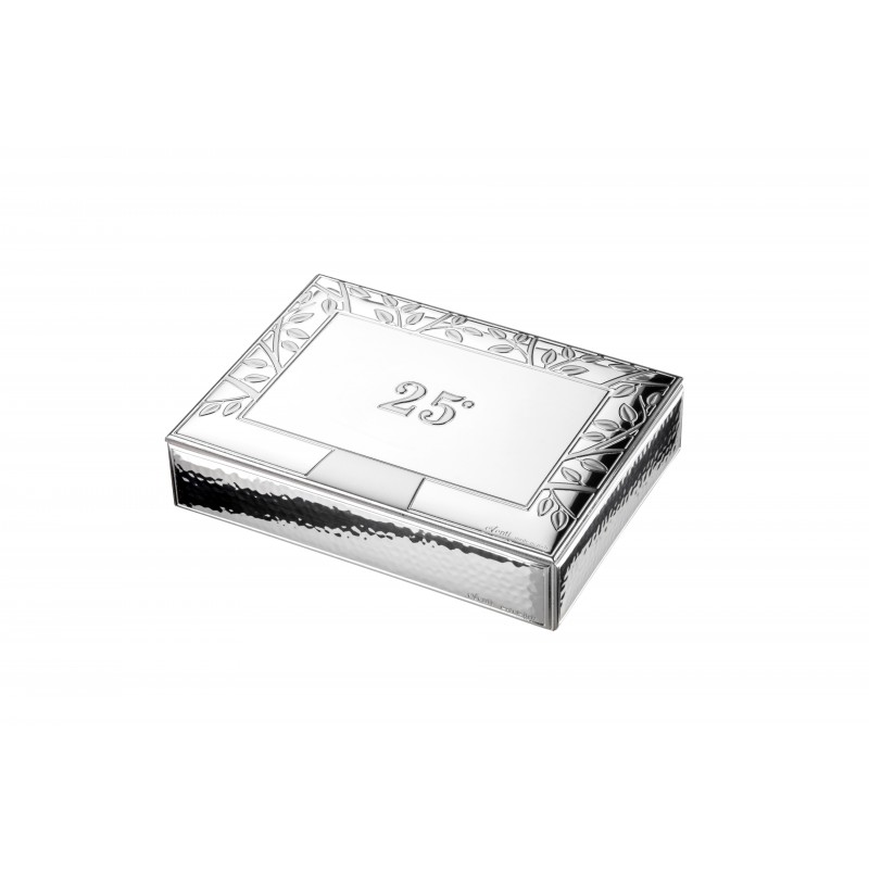 Caja 25 aniversario 13x9x4 personalizada para bodas plata