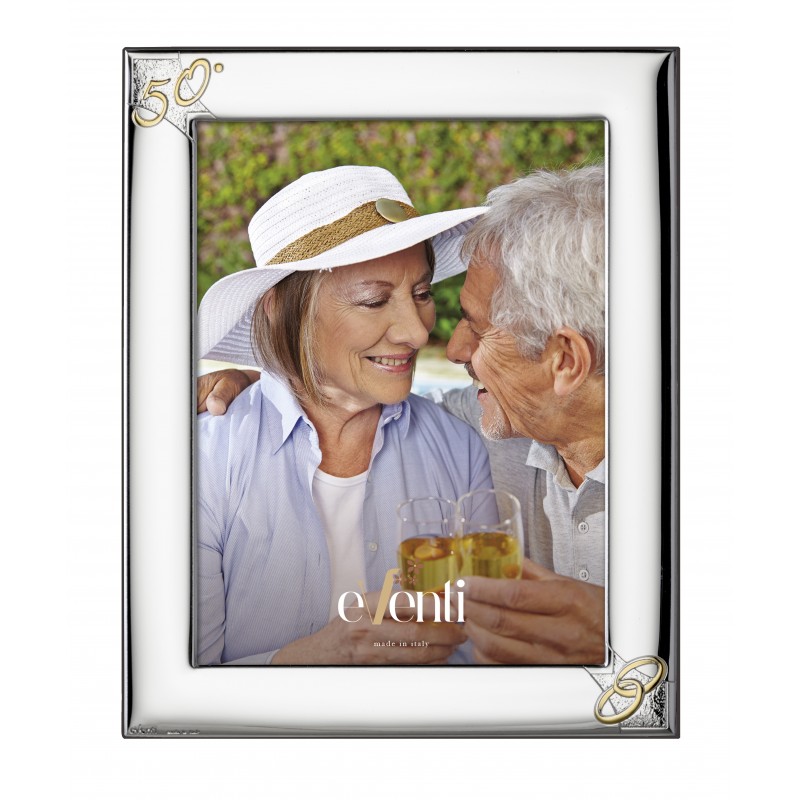 Marco fotos personalizado 50 aniversario 18x24 bodas oro plata bilaminada