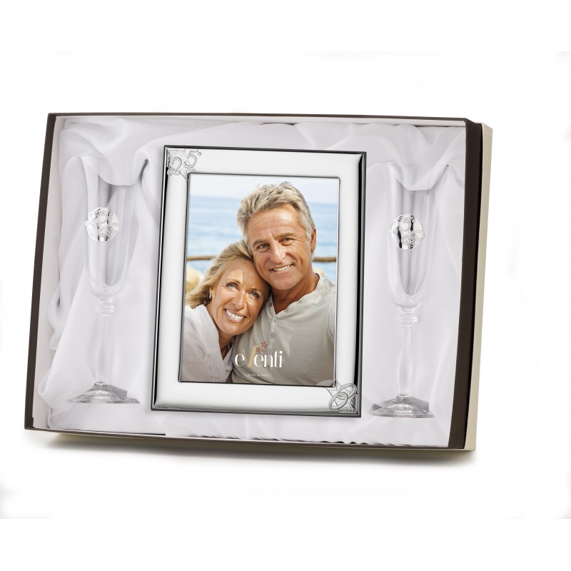 Set marco fotos personalizado 18x24  copas 25 aniversario personalizadas bodas plata