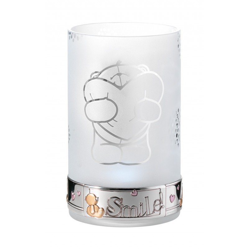 Lampara infantil rosa oso corazón