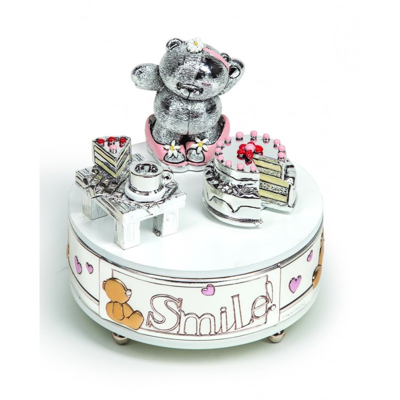 Carrousel oso tarta 12.5x14 rosa