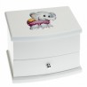 Joyero musical blanco 18x13x13 elefante adornos plata bilaminada