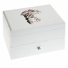 Joyero musical blanco 20x15x12 adornos plata bilaminada