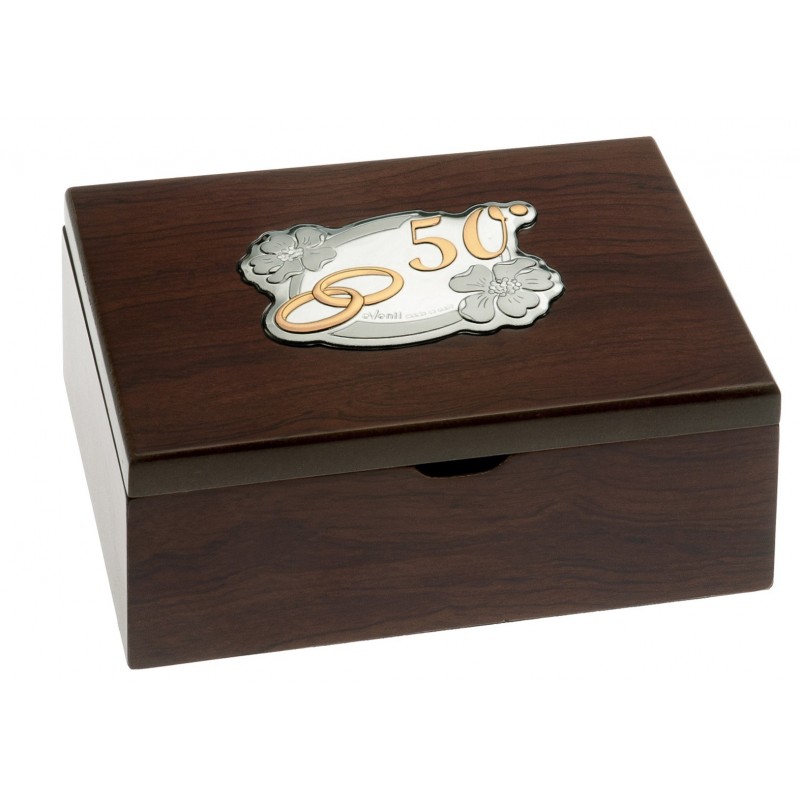 Caja 50 aniversario 16x11x5 personalizada para bodas oro