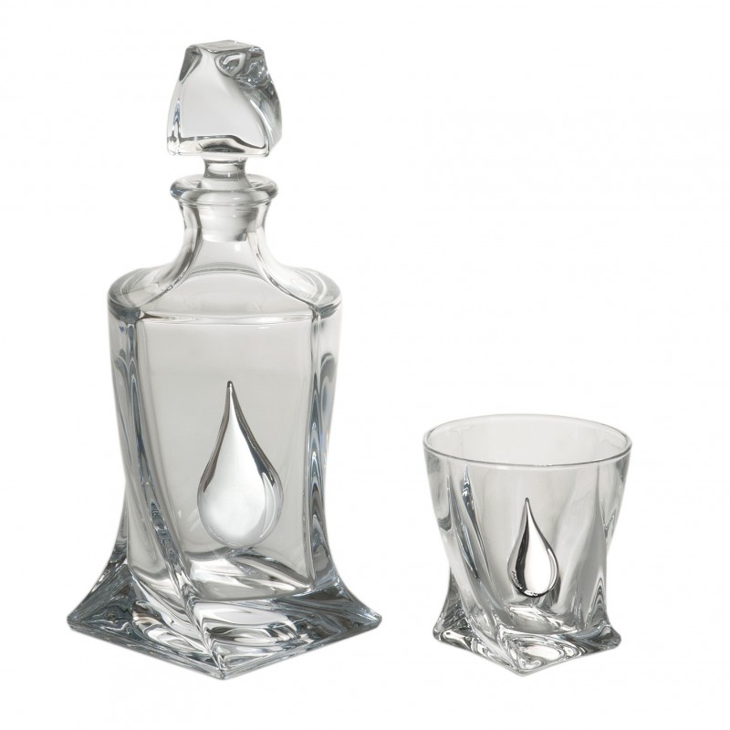 Set whisky botella 6 vasos c. bohemia