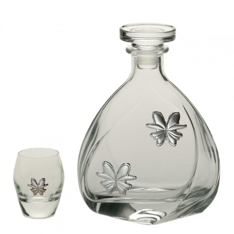 Botella  6 chupitos estuche madera