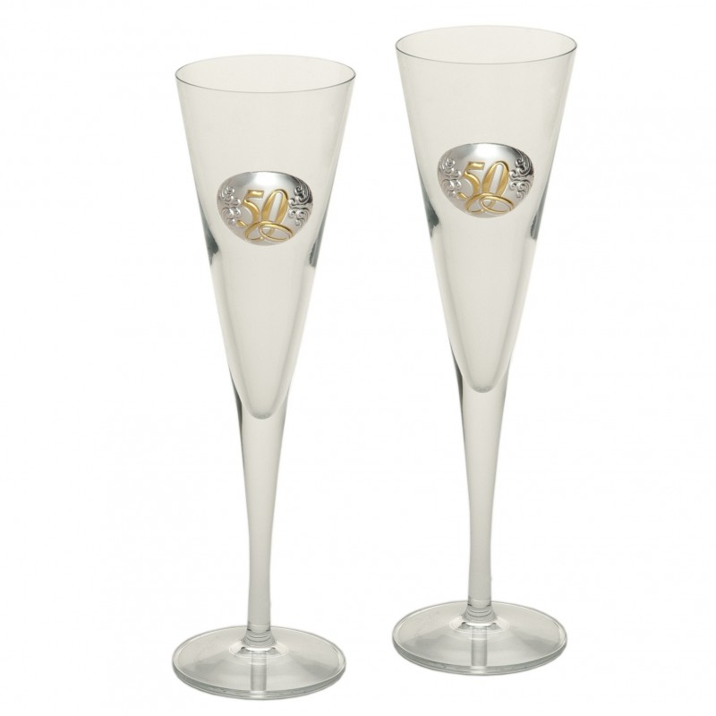 Estuche copas 50 aniversario bandeja personalizadas bodas oro