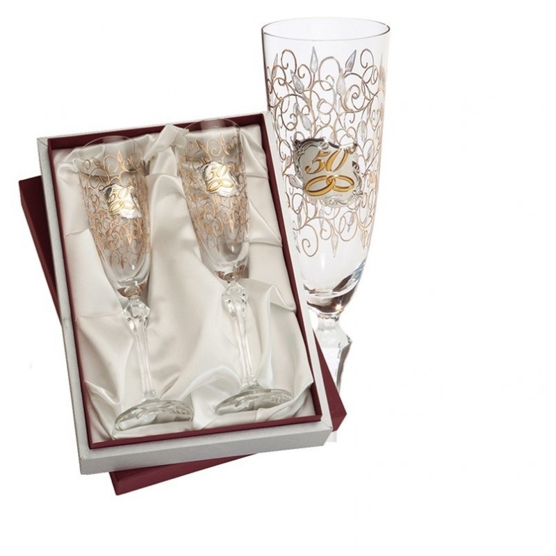 Estuche copas decoradas 25 aniversario personalizadas bodas plata