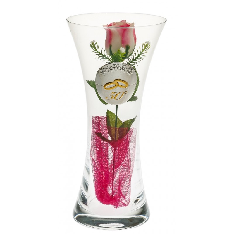 Jarron 50 aniversario decoracion interior personalizado cristal bohemia