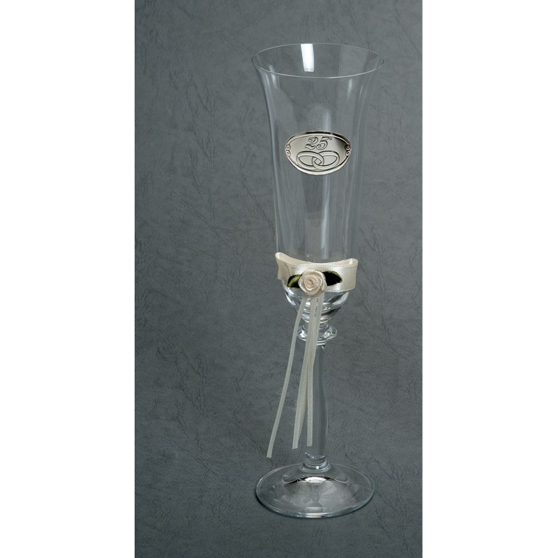 Set copas 25 aniversario lazo personalizadas bodas plata