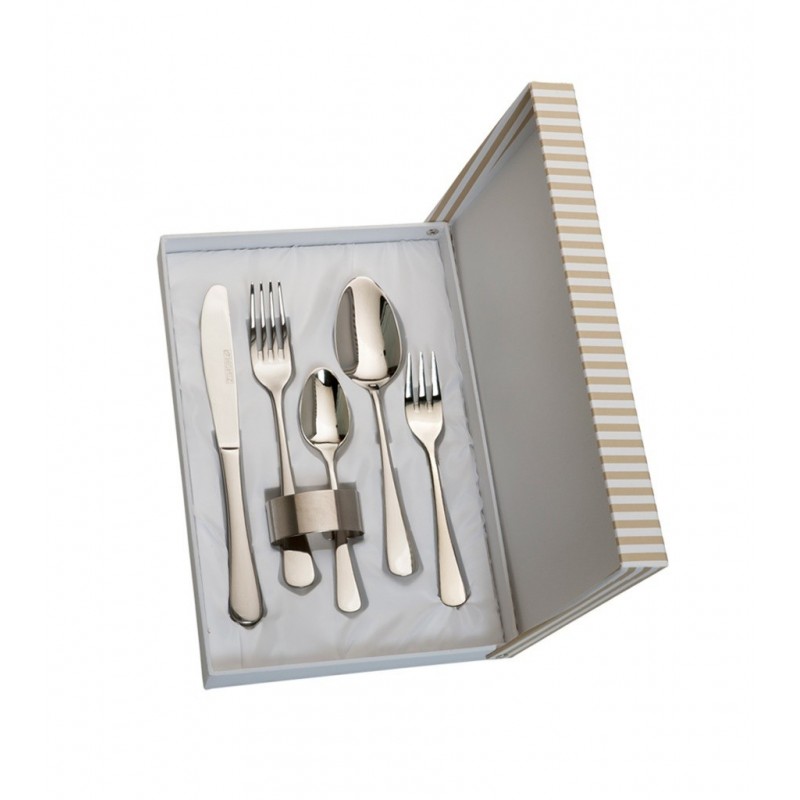 Estuche 5 cubiertos  servilletero beige Personalizados